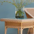 Coffee Garden 56x56 cm met de hand geweven polyethyleen Tsjaad Viadurini