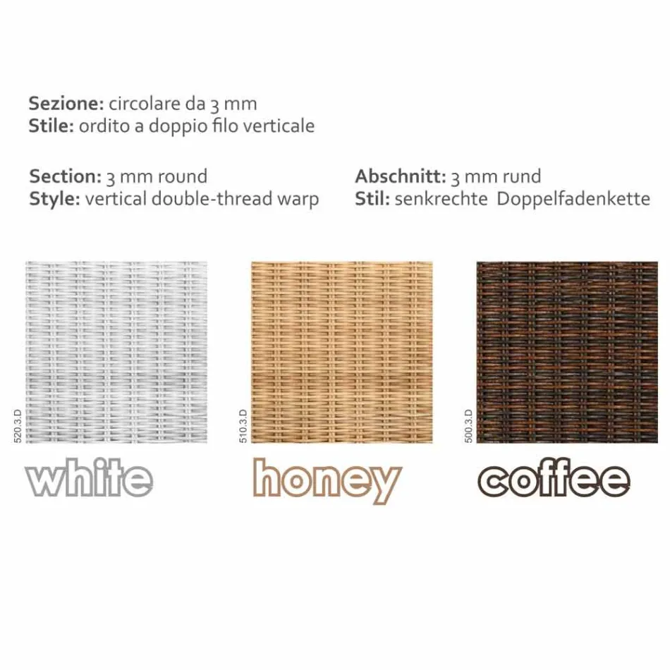 Coffee Garden 56x56 cm met de hand geweven polyethyleen Tsjaad Viadurini