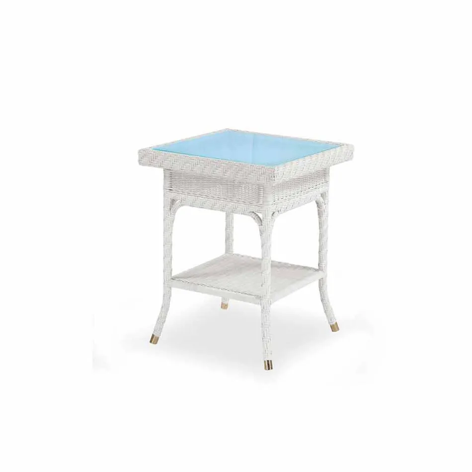 Coffee Garden 56x56 cm met de hand geweven polyethyleen Tsjaad Viadurini