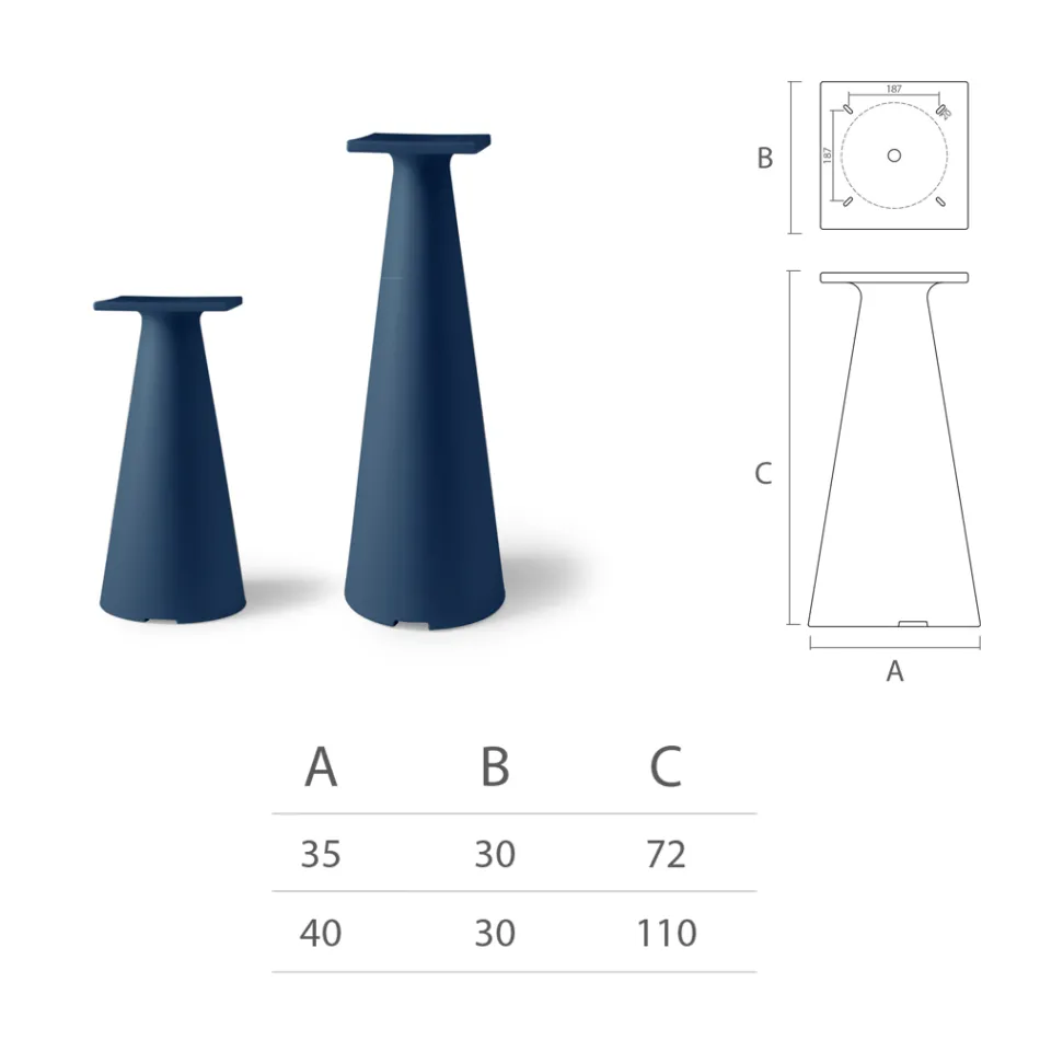Tuintafelvoet in polyethyleen en HPL blad Made in Italy - Lucy Viadurini