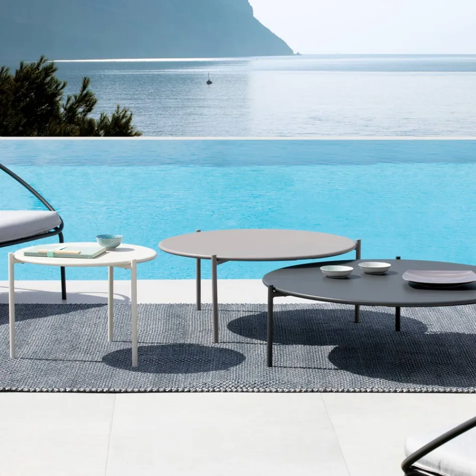 Tuinsalontafel in staal in verschillende maten Made in Italy - Sansa Viadurini