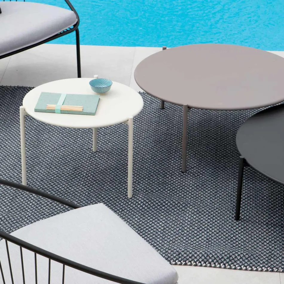 Tuinsalontafel in staal in verschillende maten Made in Italy - Sansa Viadurini