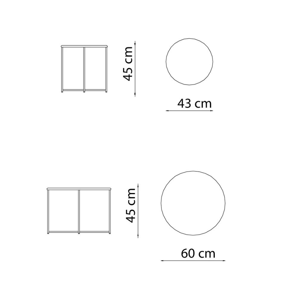 Tuinsalontafel in gegalvaniseerd staal in verschillende maten Made in Italy - Brienne Viadurini