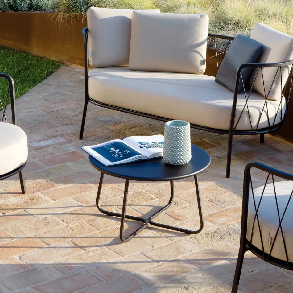 Tuinsalontafel in gegalvaniseerd staal Made in Italy - Brienne Viadurini