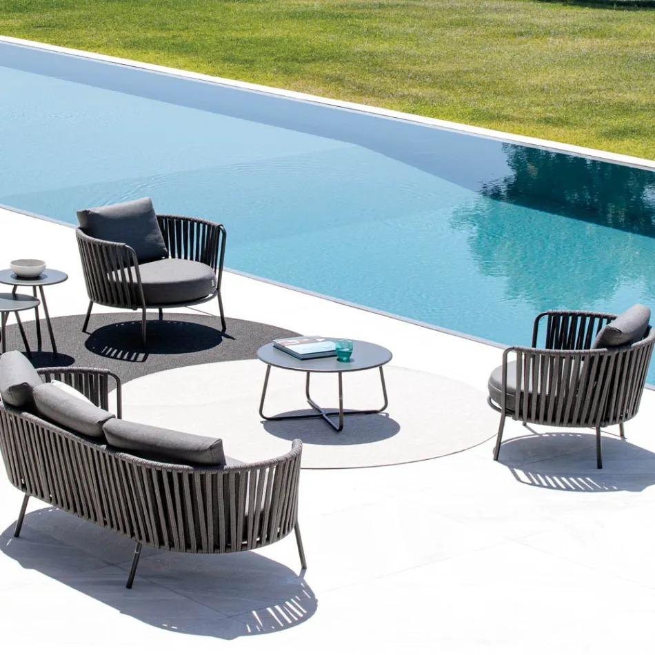 Tuinsalontafel in gegalvaniseerd staal Made in Italy - Brienne Viadurini