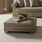 Tuinsalontafel in natuurlijke vezels van Kubù - Isildur Viadurini