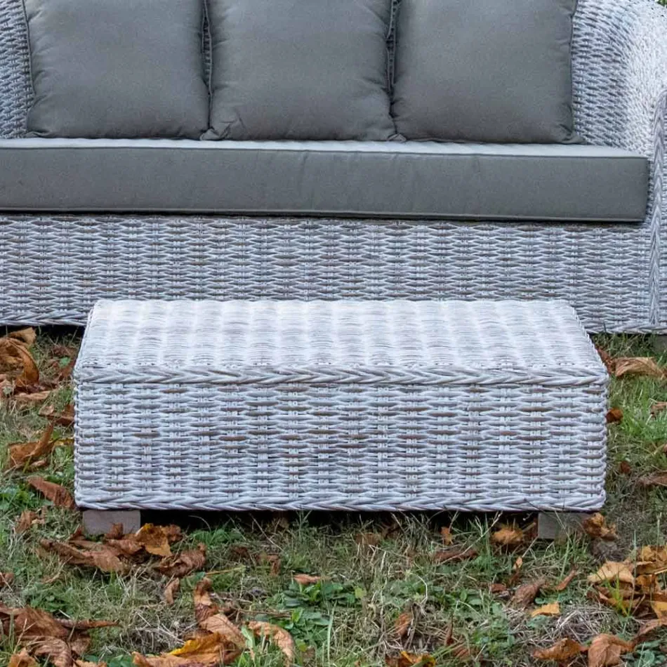 Tuinsalontafel in natuurlijke vezels van Kubù - Isildur Viadurini