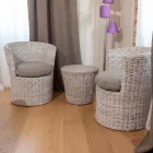 Tuinsalontafel in natuurlijke vezels van Kubù - Yokai Viadurini