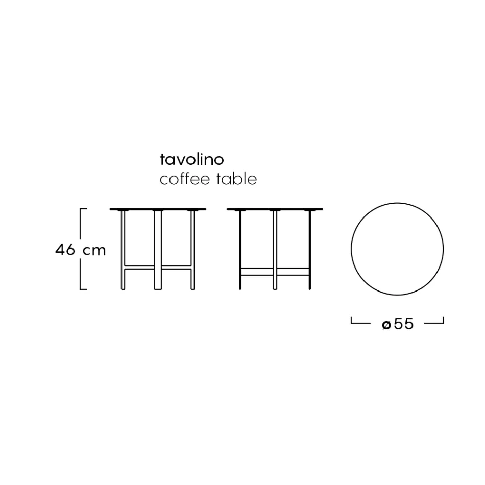 Tuinsalontafel in steengoed en staal Made in Italy - Begin door Myyour Viadurini