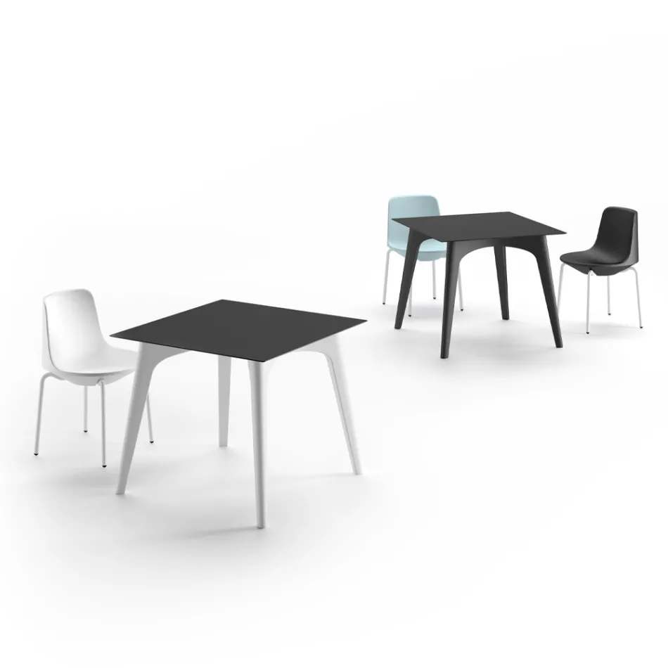 Tuinsalontafel in HPL en polyethyleen Made in Italy - Rizia Viadurini