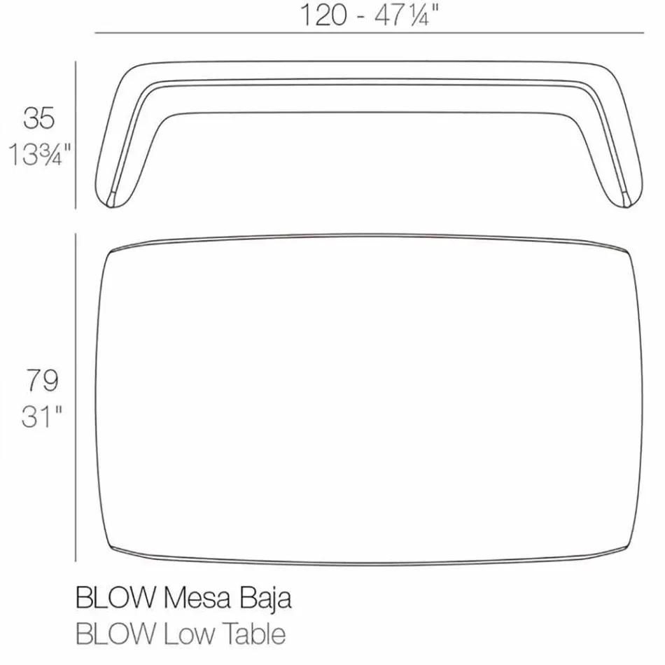 Blow by Vondom polyethyleen tuintafel, modern design Viadurini
