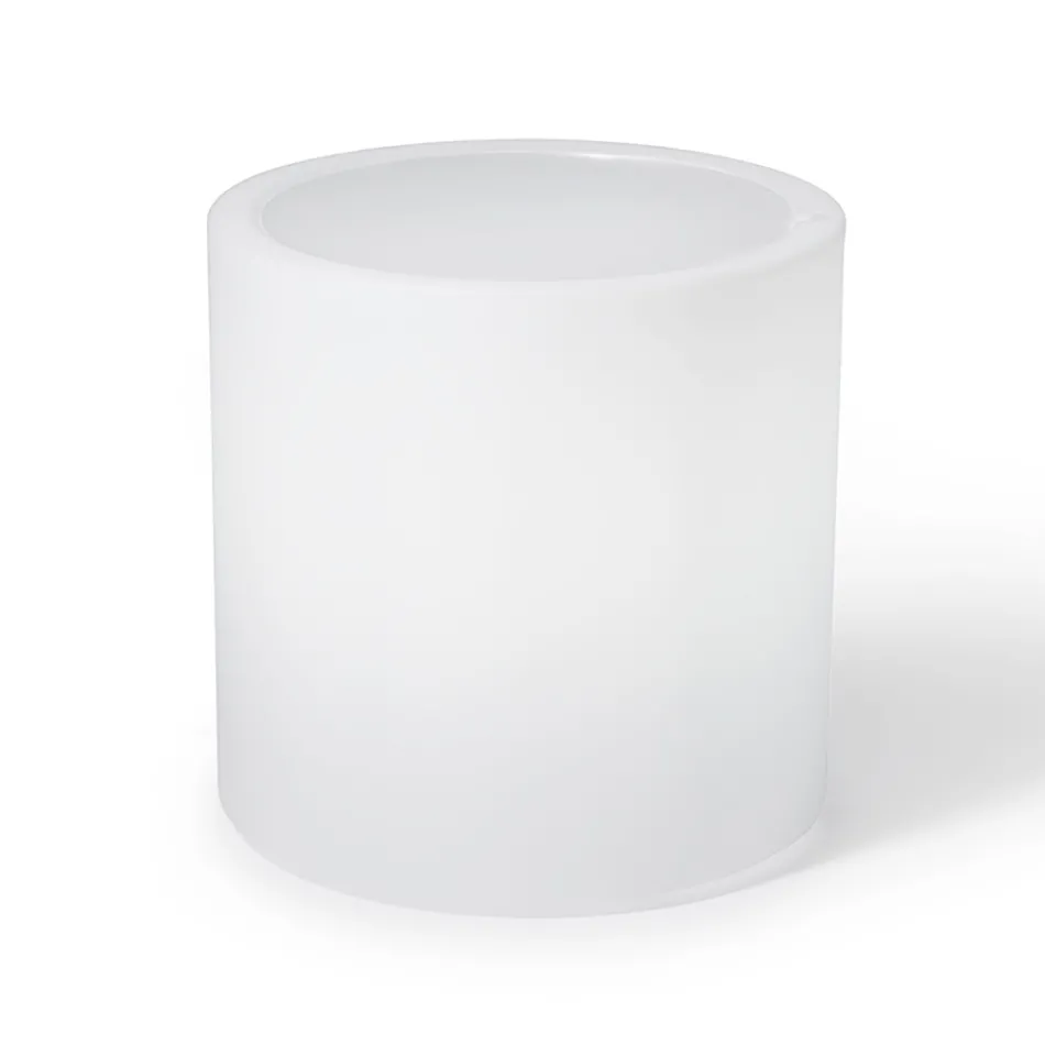 Heldere tuinsalontafel in wit polyethyleen Made in Italy - Derti Viadurini