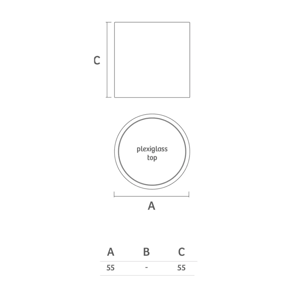 Heldere tuinsalontafel in wit polyethyleen Made in Italy - Derti Viadurini