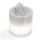 Heldere tuinsalontafel in wit polyethyleen gemaakt in Italië - Trek Viadurini