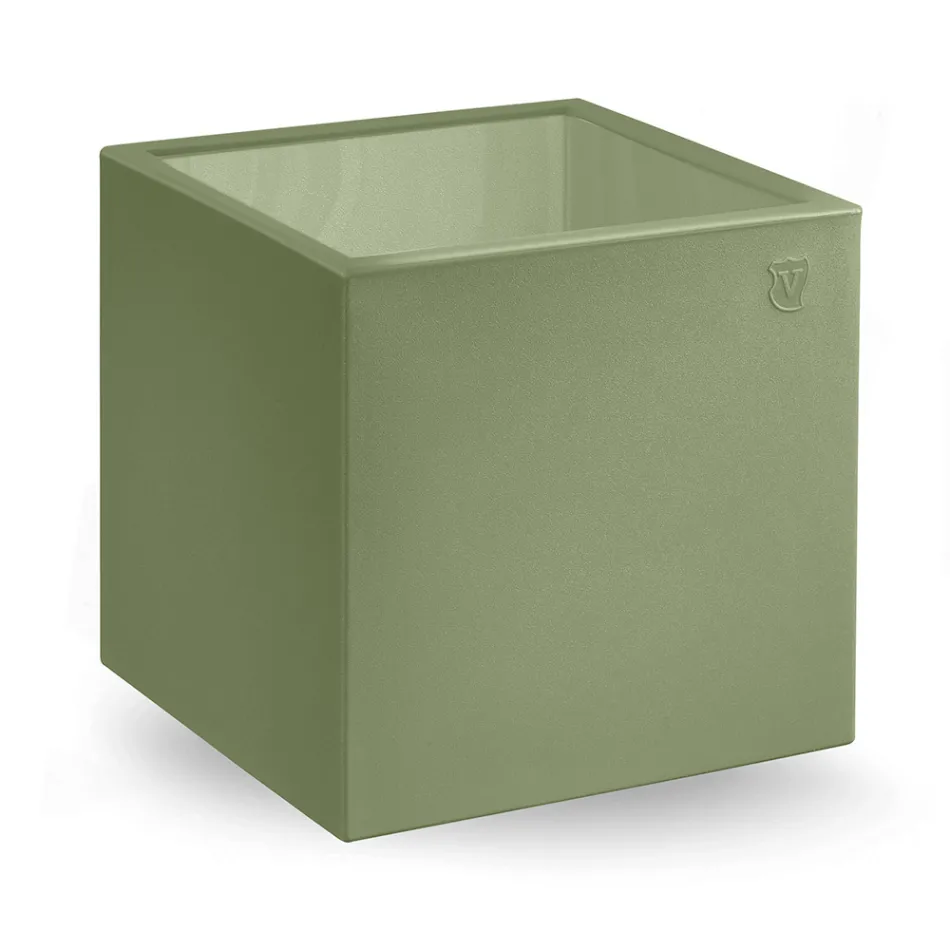 Vierkante tuinsalontafel van gekleurd polyethyleen Made in Italy - Noemi Viadurini