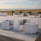 Vierkante salontafel in polyethyleen Made in Italy - Macao Viadurini