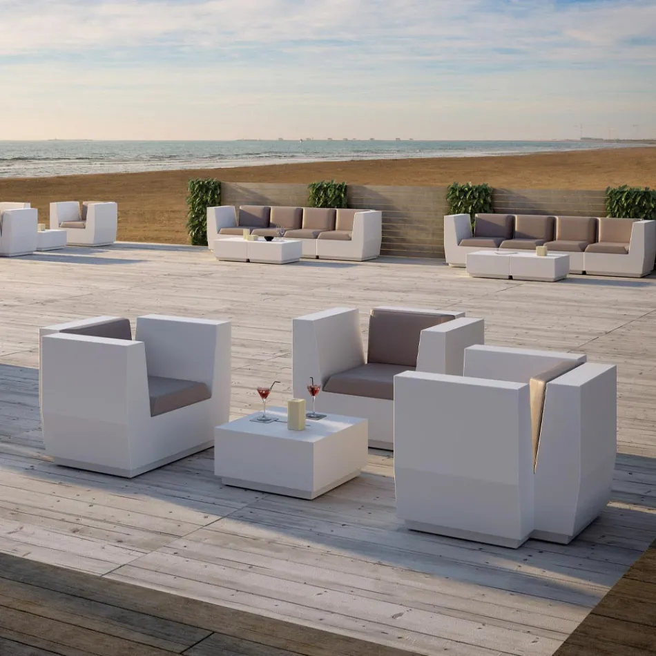 Vierkante salontafel in polyethyleen Made in Italy - Macao Viadurini