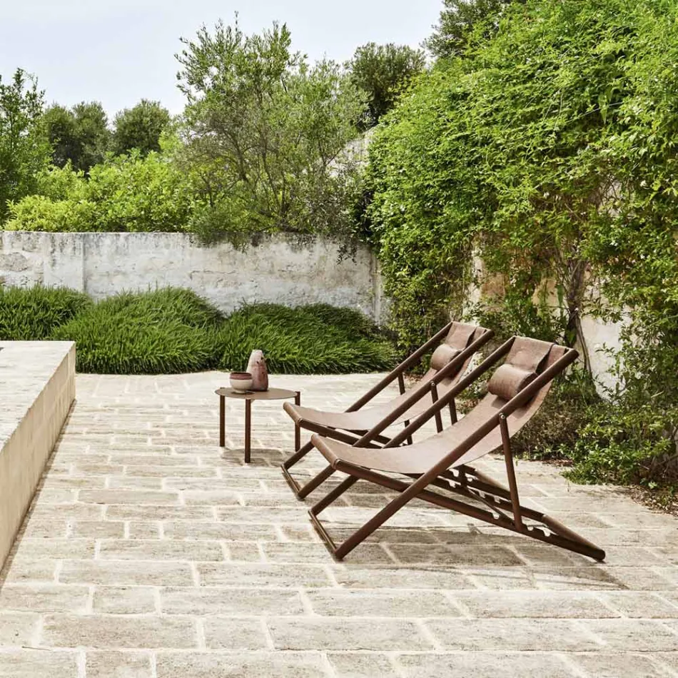 Ronde salontafel in gelakt aluminium - Bahia van Varaschin Viadurini