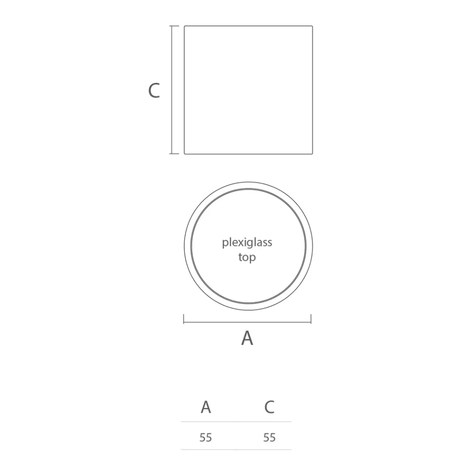 Ronde salontafel in gekleurd polyethyleen Made in Italy - Noemi Viadurini