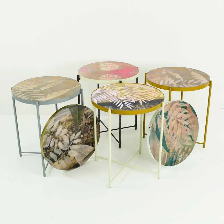 Salontafel voor binnen of buiten met metalen structuur Made in Italy - Carim Viadurini