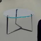 Ambachtelijke salontafel van glas en staal Made in Italy - Alicante Viadurini