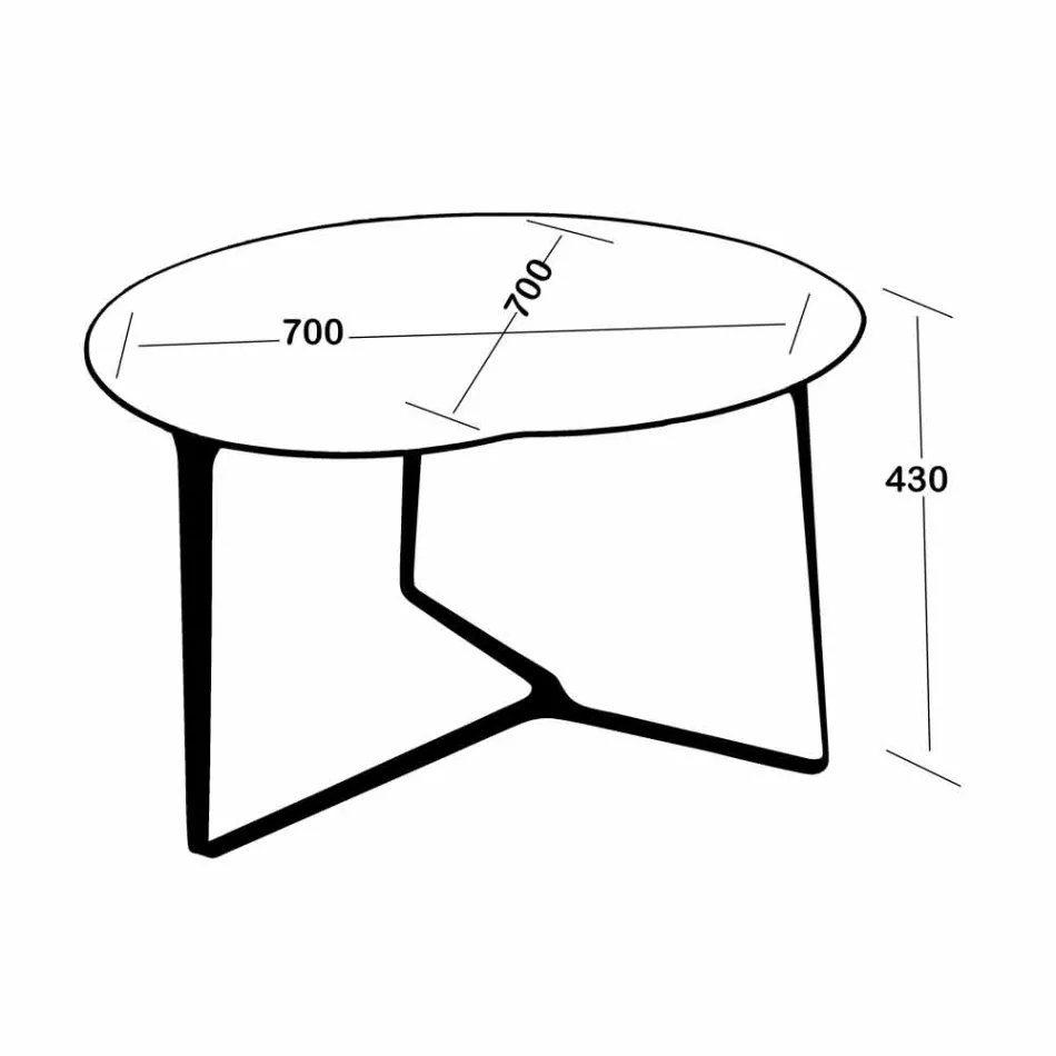 Ambachtelijke salontafel van glas en staal Made in Italy - Alicante Viadurini