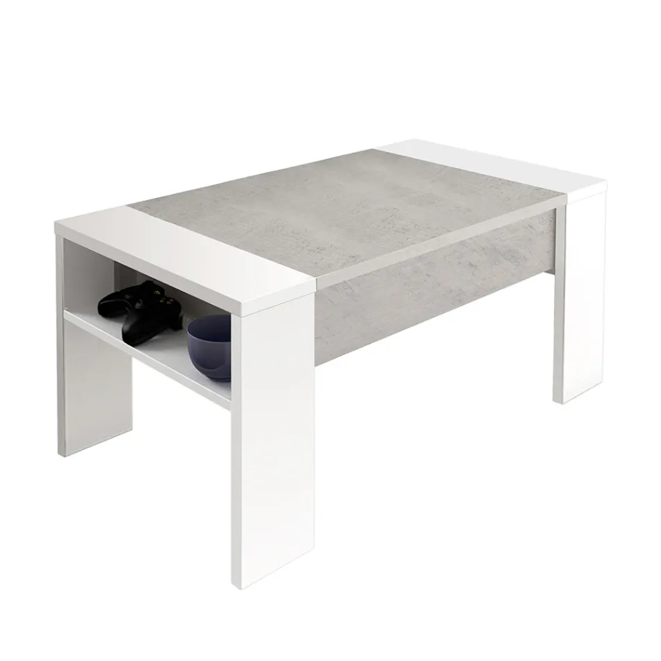 Salontafel met ecologische houten container - Cripto Viadurini