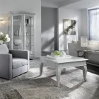 Salontafel met massieve onderdelen in Ayous en Linden Made in Italy - Tijdperk Viadurini