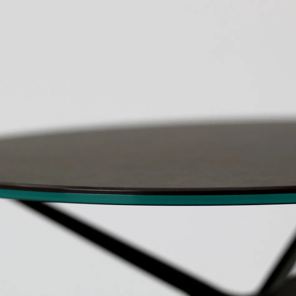 Salontafel met rond blad van porseleinsteengoed Made in Italy - Siste Viadurini