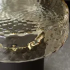 Salontafel met glazen blad en metalen onderstel Made in Italy - Batulla Viadurini