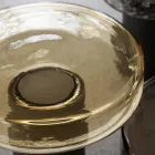 Salontafel met glazen blad en metalen onderstel Made in Italy - Batulla Viadurini