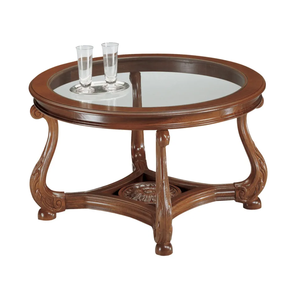 Salontafel met glazen blad Made in Italy - Sedna Viadurini