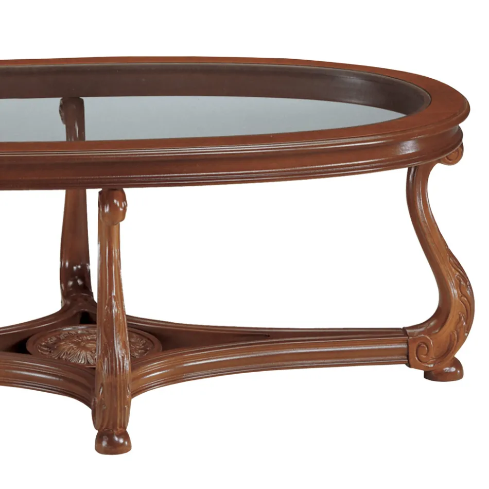 Salontafel met glazen blad Made in Italy - Sedna Viadurini