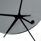 Salontafel met rond glazen blad en 3 poten Made in Italy - Siste Viadurini