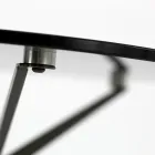 Salontafel met rond glazen blad en 3 poten Made in Italy - Siste Viadurini