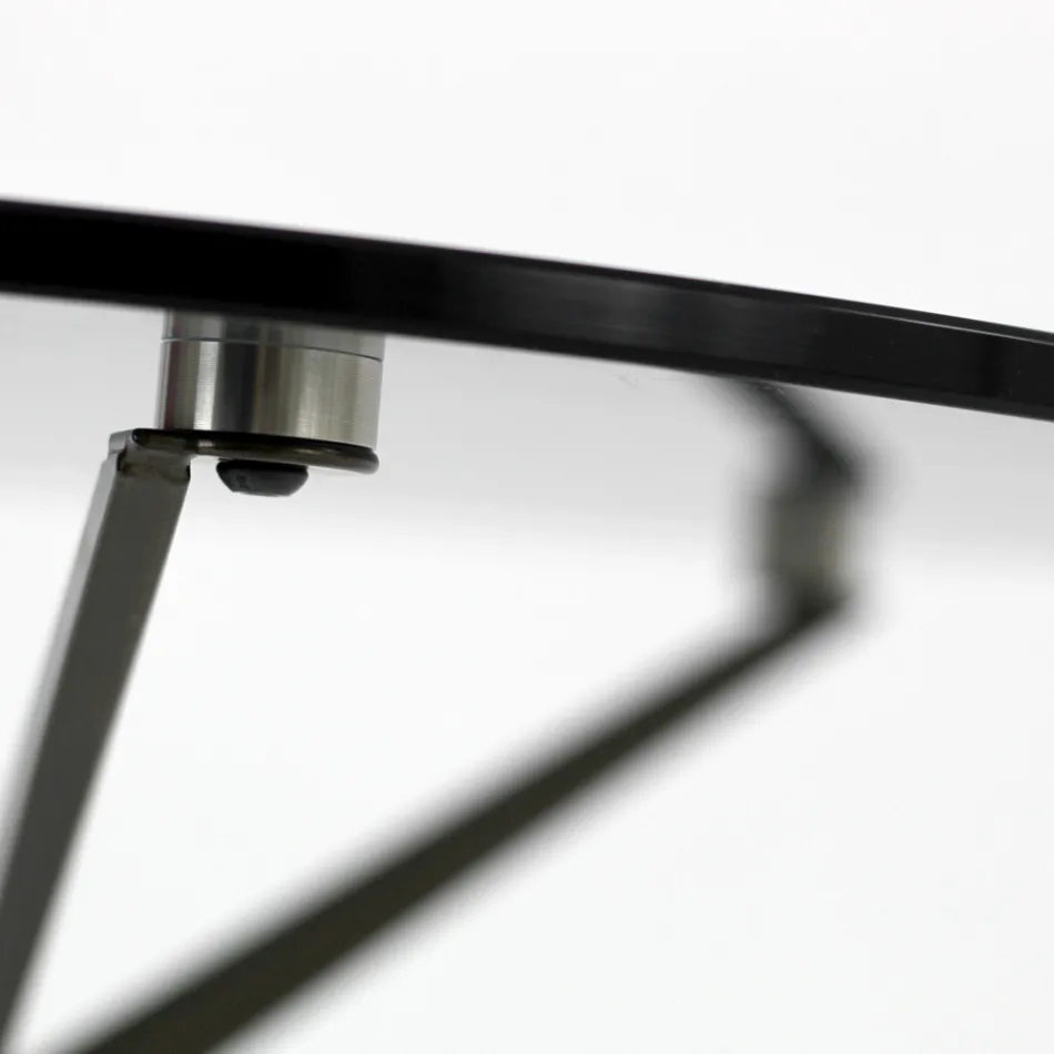 Salontafel met rond glazen blad en 3 poten Made in Italy - Siste Viadurini