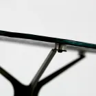 Salontafel met rond glazen blad en 3 poten Made in Italy - Siste Viadurini