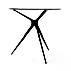 Salontafel met rond glazen blad en 3 poten Made in Italy - Siste Viadurini