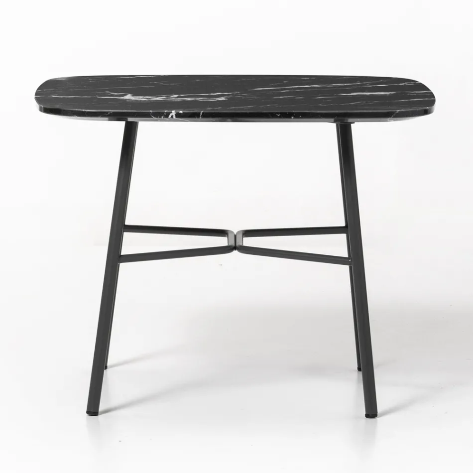 Salontafel met vierkant marmeren blad Made in Italy - Makino Viadurini