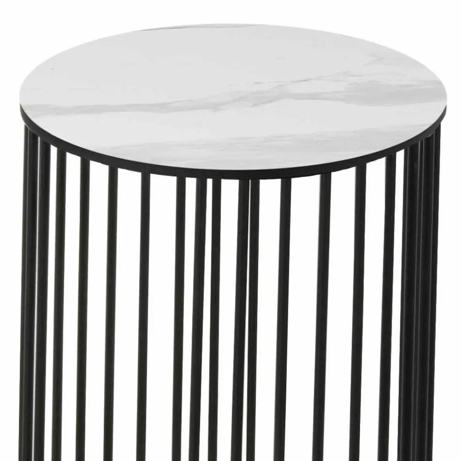 Salontafel met rond keramisch blad Made in Italy - Montebianco Viadurini