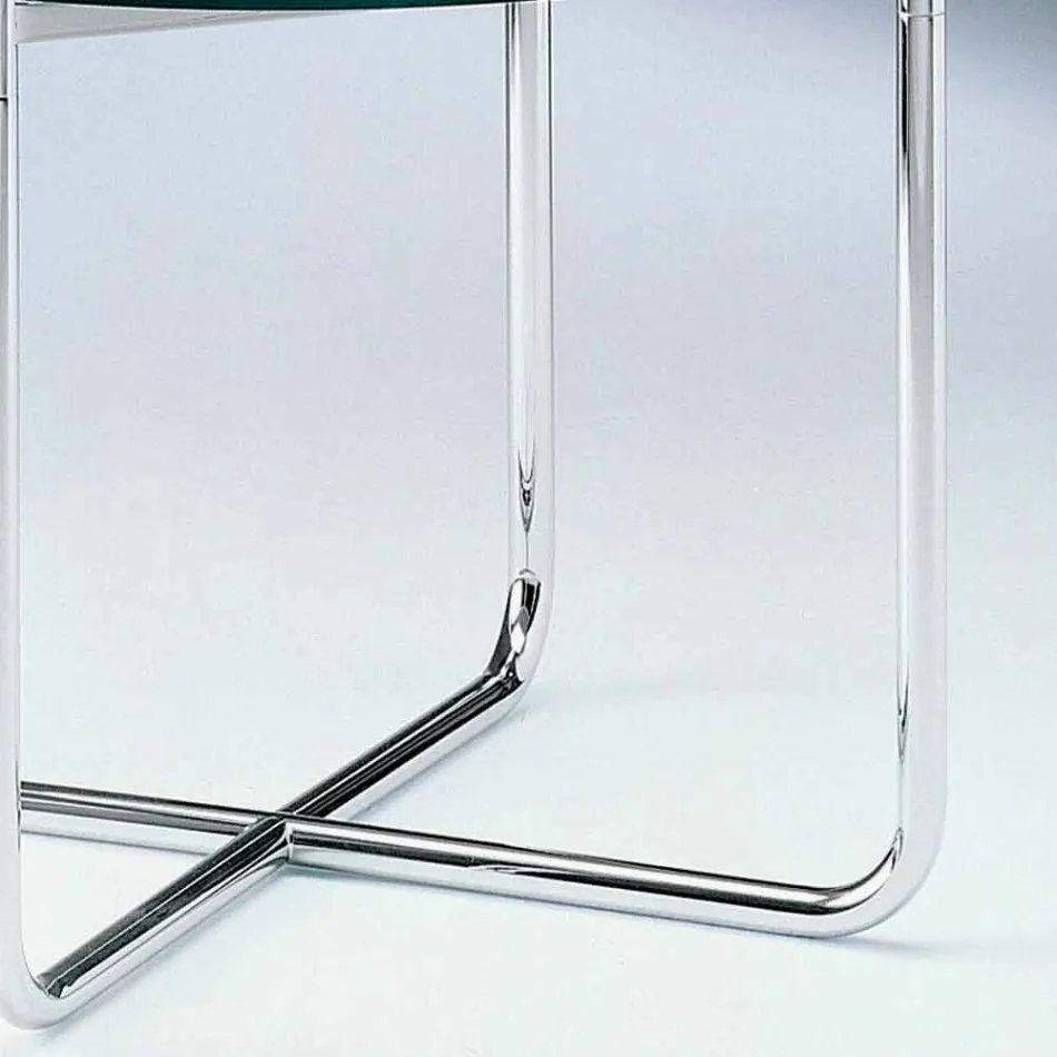 Salontafel met rond glazen blad Made in Italy - Costanza Viadurini