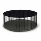 Salontafel met rond houten blad Made in Italy - Montebianco Viadurini