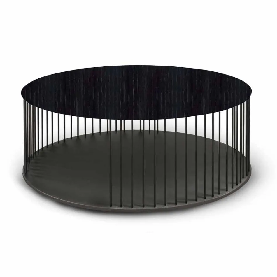 Salontafel met rond houten blad Made in Italy - Montebianco Viadurini