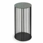 Salontafel met rond houten blad Made in Italy - Montebianco Viadurini