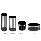 Salontafel met rond houten blad Made in Italy - Montebianco Viadurini