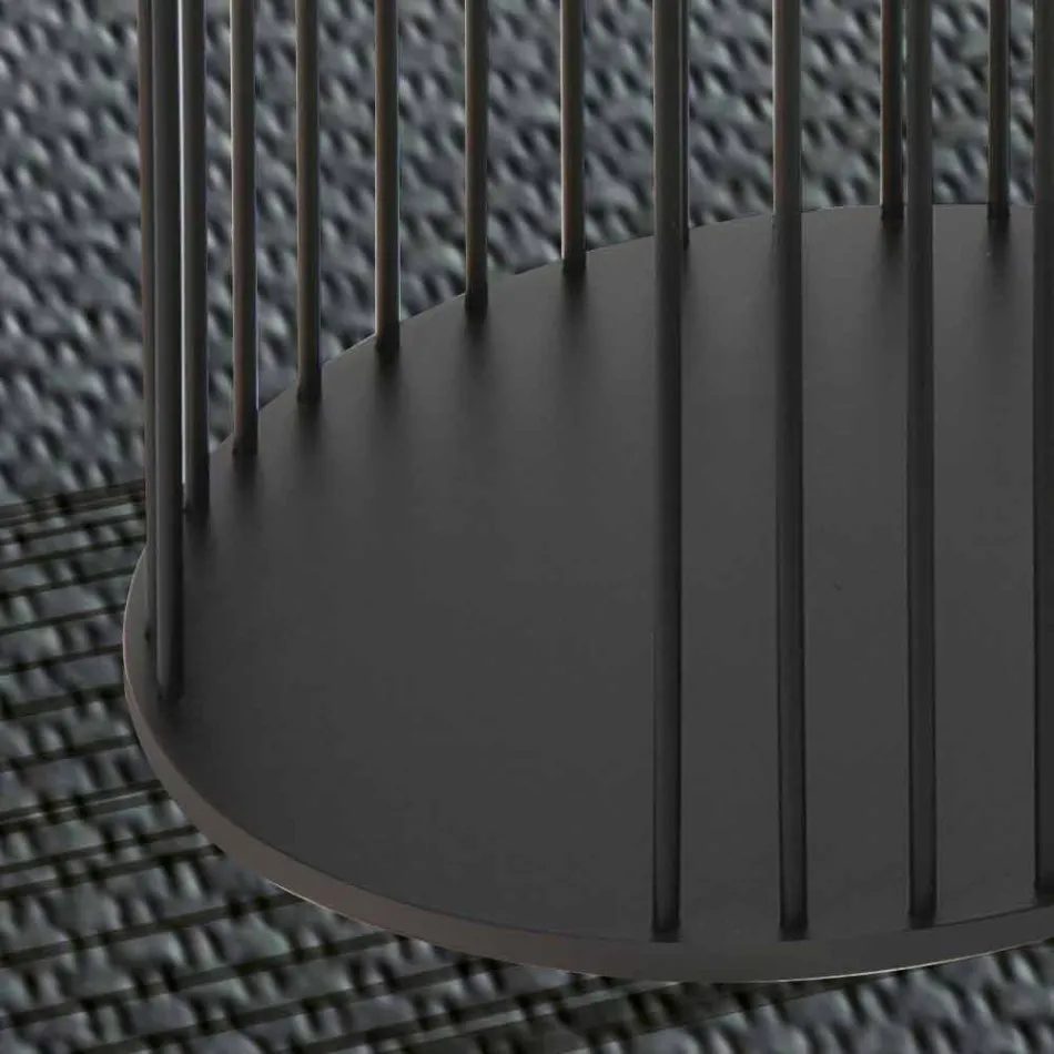 Salontafel met rond houten blad Made in Italy - Montebianco Viadurini