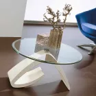 Salontafel met rond blad van glas Made in Italy, kostbaar - Brachetto Viadurini