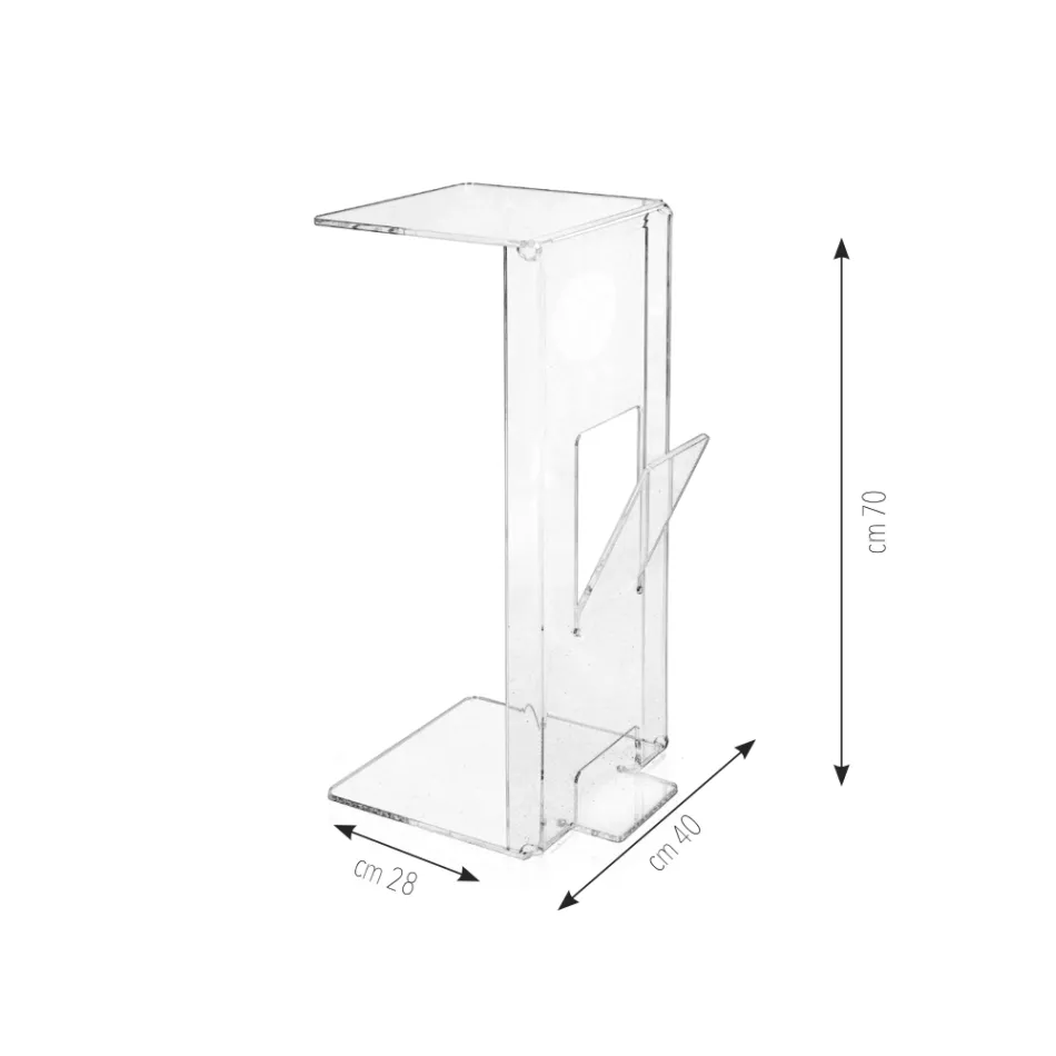 Salontafel met tijdschriftenrek van plexiglas Made in Italy - Belle Viadurini