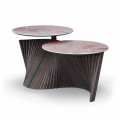 Luxe salontafel met 2 ronde bladen in Gres Made in Italy - Stockholm