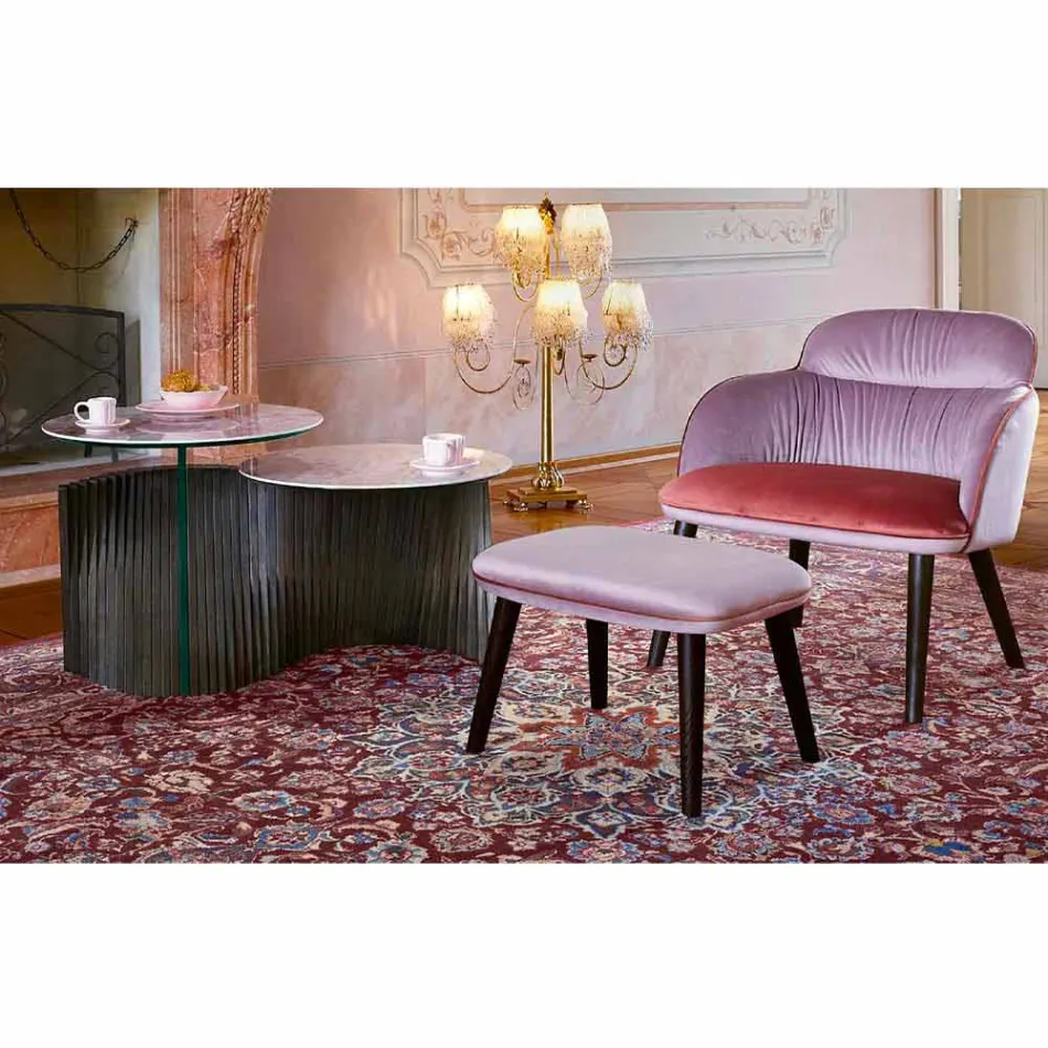 Design salontafel met 2 ronde bladen in Gres Made in Italy - Stockholm Viadurini